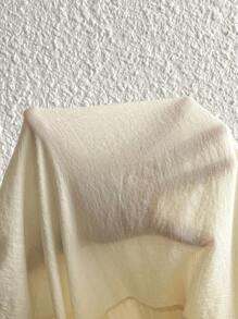 SHEIN Swim Curve Hơn Chi tiết móc Váy Cover Up - Màu be - Xem 7