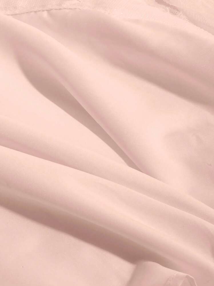 DAZY Blusa con mangas abullonadas de malla bordada, top de salida, ropa de mujer de otoño con manga larga - Rosa - Añade 7