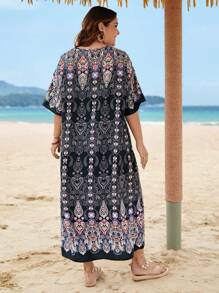 SHEIN Unity 大碼佩斯利和花圖案睡裙 - 彩色 - 查看 2