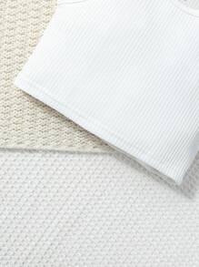 SHEIN Cô Gái Trẻ Chất rắn Áo ba lỗ & In vết tròn Polka Quần ống rộng - Nhiều màu - Xem 3