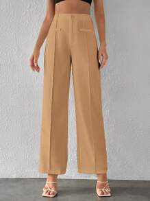 SHEIN Tall Hose mit weiten Beinen, Naht vorne,