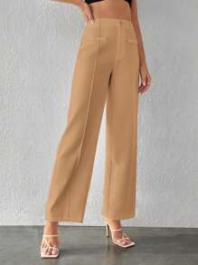 SHEIN Tall Hose mit weiten Beinen, Naht vorne,