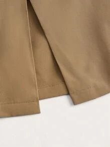 SHEINNeu Cut Out Waist Split Back Skirt - Khaki - View 3
