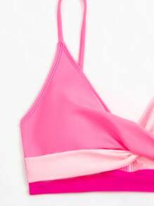 Swim Vcay 夏季海灘拼色包覆式比基尼套裝