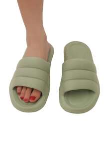 学院风女士拖鞋，可爱女孩防滑室内浴室软底拖鞋，夏季 - 薄荷綠 - 查看 3