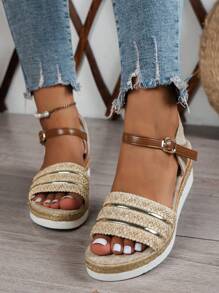 Vàng Của phụ nữ Dày Nền tảng Dép quai hậu - Vàng - Xem 3