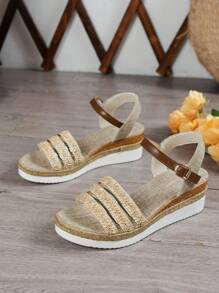 Vàng Của phụ nữ Dày Nền tảng Dép quai hậu - Vàng - Xem 5