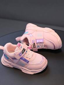 1 双儿童春秋网眼透气运动鞋，适合所有季节 - 粉色 - 查看 2