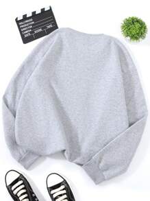 INAWLY Plus Letter Graphic Thermal Sweatshirt Graduation,Back To School Outfits,Graduation,Teacher Outfits For Women,Back To School Pullover Fall Outfit Winter Autumn