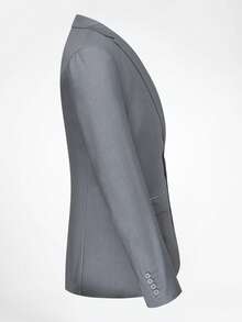 CLOUDSTYLE Hombres talla grande Blazer unicolor con botón - Gris Claro - Ver 3
