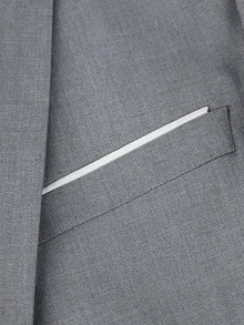 CLOUDSTYLE Hombres talla grande Blazer unicolor con botón - Gris Claro - Ver 5