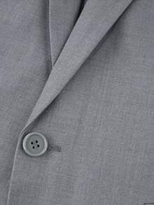 CLOUDSTYLE Hombres talla grande Blazer unicolor con botón - Gris Claro - Ver 7