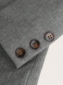 SHEIN Tween Boy Contrast Panel Bow Front Blazer & Suit Pants Set - Grey - View 8