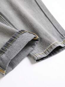 Männer Jeans mit Riss, Lappen Flickwerk, - Grau - Übersicht 4