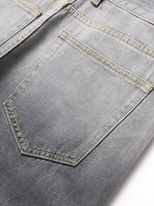 Männer Jeans mit Riss, Lappen Flickwerk, - Grau - Übersicht 6