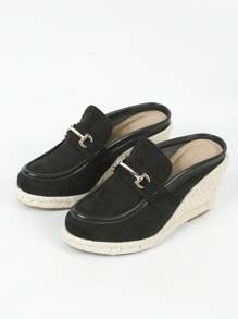Women's Platform & Thick Soles Mules With Closed Toe - Black - View 3
