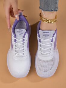新款女性舒服的透氣運動跑步鞋 - 紫色 - 查看 1