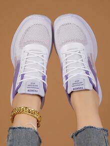 新款女性舒服的透氣運動跑步鞋 - 紫色 - 查看 5