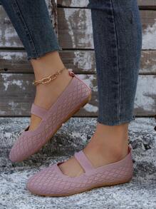 Women's Comfortable Knitted Breathable Mesh Flat Shoes