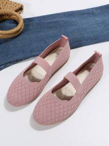 Women's Comfortable Knitted Breathable Mesh Flat Shoes