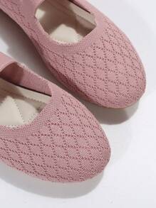 Women's Comfortable Knitted Breathable Mesh Flat Shoes