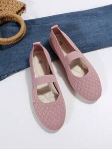 Women's Comfortable Knitted Breathable Mesh Flat Shoes