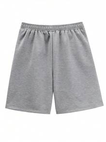 Tween Boy Cartoon Graphic Elastic Waist Shorts - Grey - View 4
