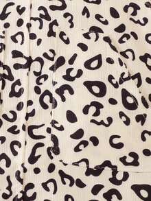 Baby Girl Ruffle Trim Bodysuit & Leopard Print Overall Dress & Headband - Multicolor - View 3