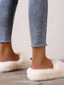 女性平底家居拖鞋,冬天室內濃烈香調毛茸茸拖鞋,可戶外