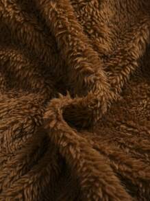 SHEIN Baby Boy Zip Up Hooded Teddy Lined Jacket Without Sweater - Black - View 5