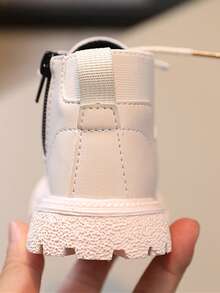 Mặt trước thắt dây Giày ống Tây Combat 
   Trẻ em Giày bốt ngắn - Màu be - Xem 4