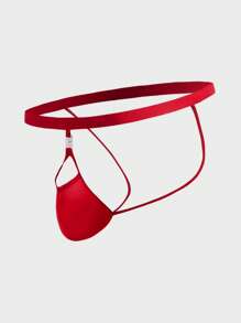 Men 3pcs Colorblock Cut Out Back Jockstrap