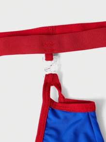 Men 3pcs Colorblock Cut Out Back Jockstrap
