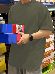 DAZY 男士素色落肩T恤