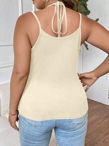 SHEIN Allurite Plus Skeleton Hand Print Cami Top - Apricot - View 2