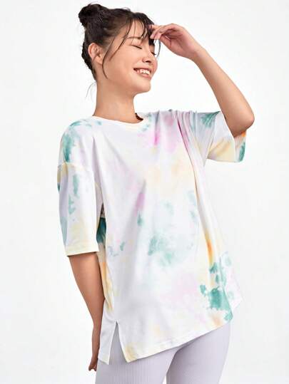 Easithlete 絞り染め ドロップショルダー スポーツティー