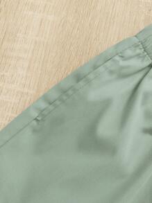 SHEIN Young Boy Coconut Tree & Letter Graphic Tee & Shorts - Mint Green - View 4