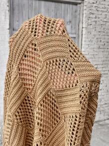 EMERY ROSE Solid Pointelle Knit Top - Khaki - View 7