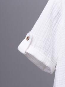 SHEIN Adolescent Garçon À Bouton Manches Pattes Chemise & Short