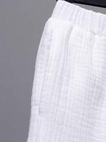 SHEIN Adolescent Garçon À Bouton Manches Pattes Chemise & Short