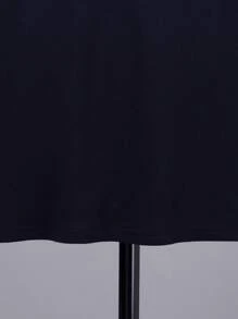 SHEIN 青少年男孩休閒經典鹿紋POLO衫，翻領款式 - 藏蓝色 - 查看 6