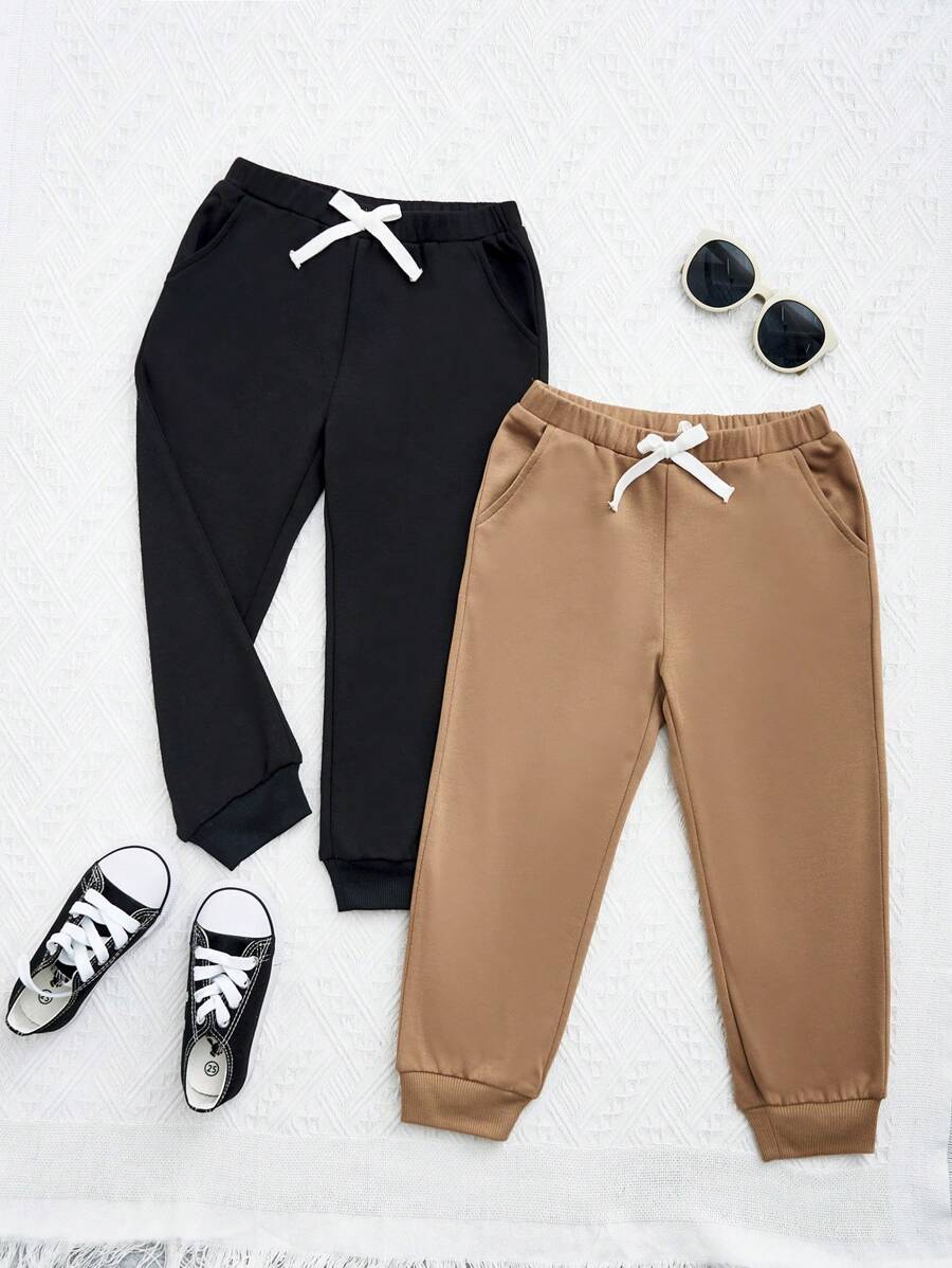 SHEIN Cô Gái Trẻ 2 Miếng Nơ mặt trước Quần thể thao - Nhiều màu - Xem 1