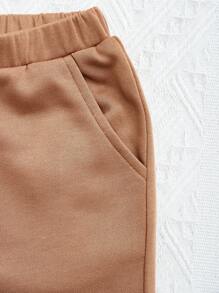 SHEIN Cô Gái Trẻ 2 Miếng Nơ mặt trước Quần thể thao - Nhiều màu - Xem 5