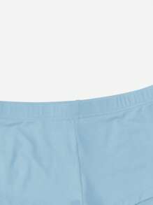 SHEIN ICON Rhinestone Butterfly Pattern Cycling Shorts - Baby Blue - View 5