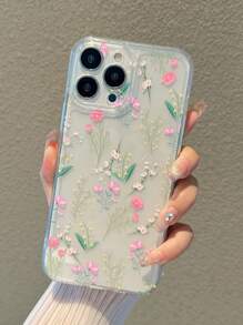 Funda de celular transparente con patrón floral - Multicolor - Ver 1