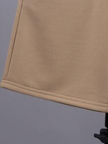 SHEIN Tween Boy Letter Patched Detail Shorts - Khaki - View 6