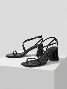 MOTF PREMIUM STRAPPY HEELED SANDALS - Black - View 6
