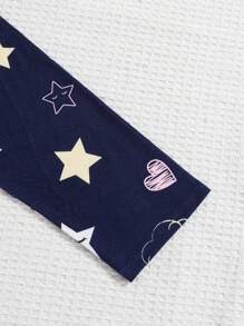 Teen Girl Star & Letter Graphic PJ Set - Multicolor - View 5