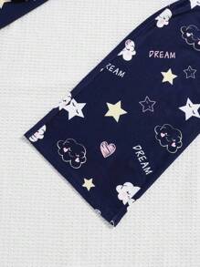 Teen Girl Star & Letter Graphic PJ Set - Multicolor - View 6