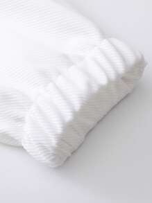 Aesthetic Post Nam Đồ họa Chữ cái Dây kéo Áo khoác - trắng - Xem 3